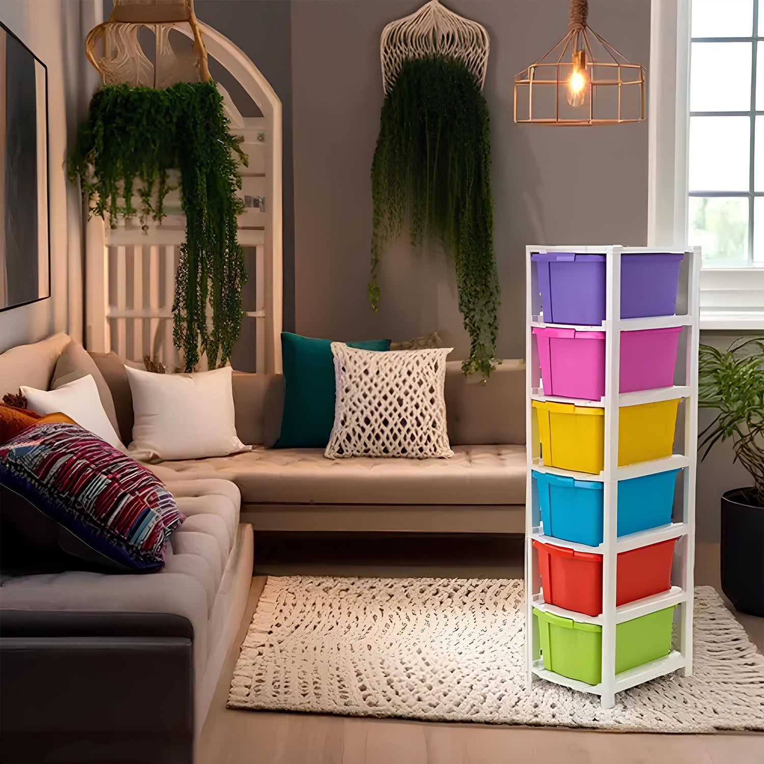 6-layer Multi-colored Plastic Storage Drawer Cabinet 6-layer Multi-colored Plastic Storage Drawer Cabinet